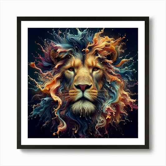 Lion Head 5 Art Print Framed Wall Art Poster Canvas Print Picture
