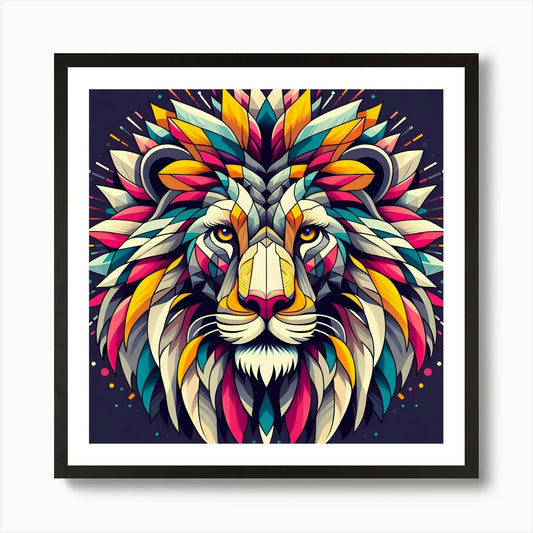 Abstract Lion 2 Art Print Framed Wall Art Poster Canvas Print Picture