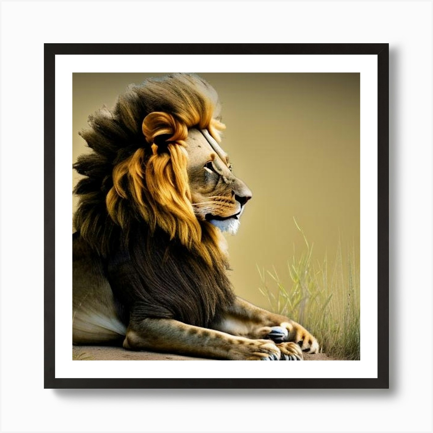 Lion 1 Art Print Framed Wall Art Poster Canvas Print Picture