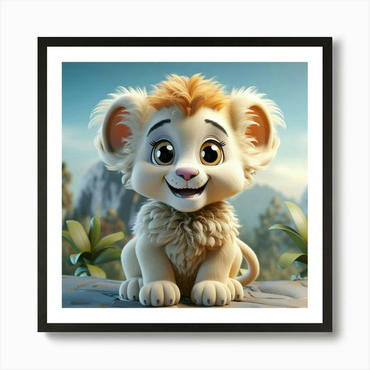 Lion Cub 29 Art Print Framed Wall Art Poster Canvas Print Picture