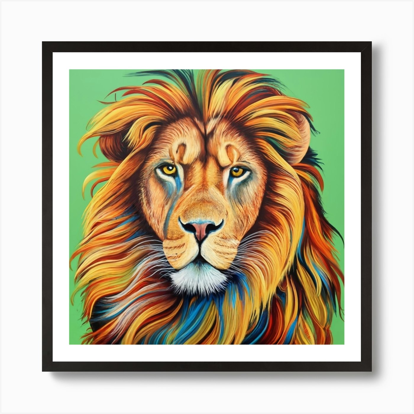 Animals Wall Art : Lion Art Print Framed Wall Art Poster Canvas Print Picture