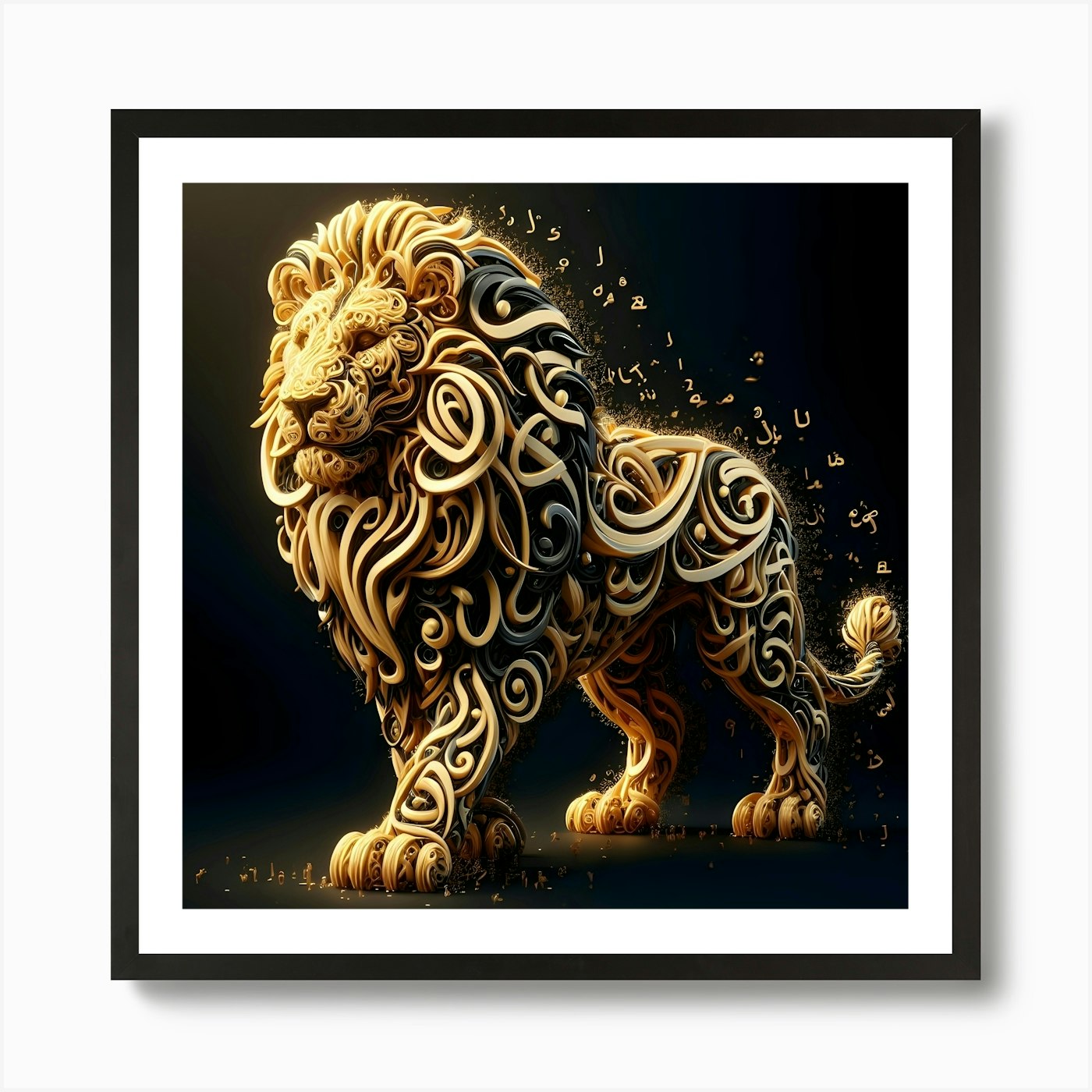 Golden Lion 6 Art Print Framed Wall Art Poster Canvas Print Picture