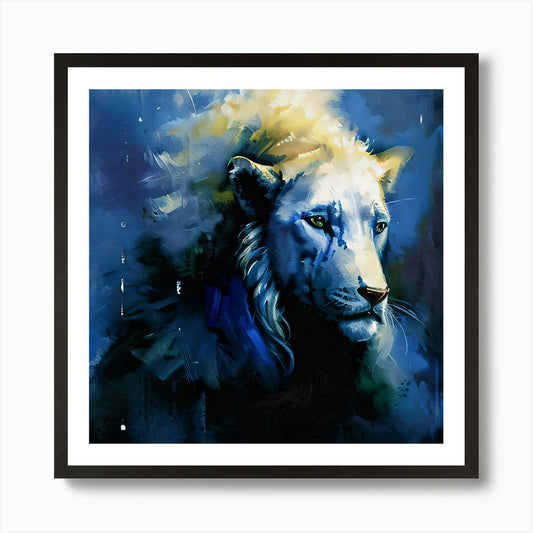 White Lion Art Print Framed Wall Art Poster Canvas Print Picture