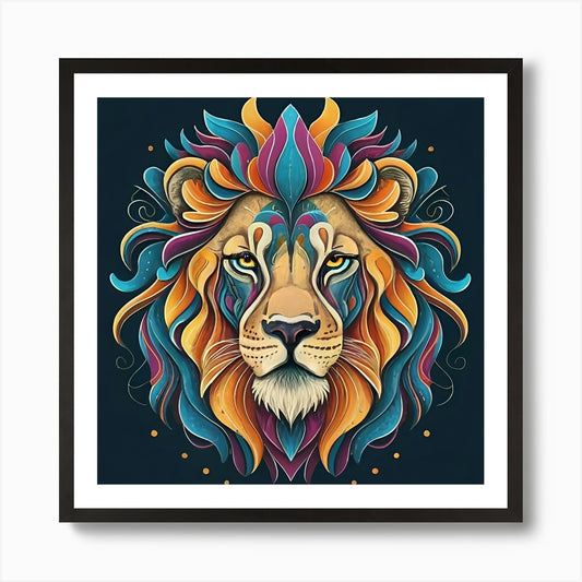 Lion Head Art Print Framed Wall Art Poster Canvas Print Picture