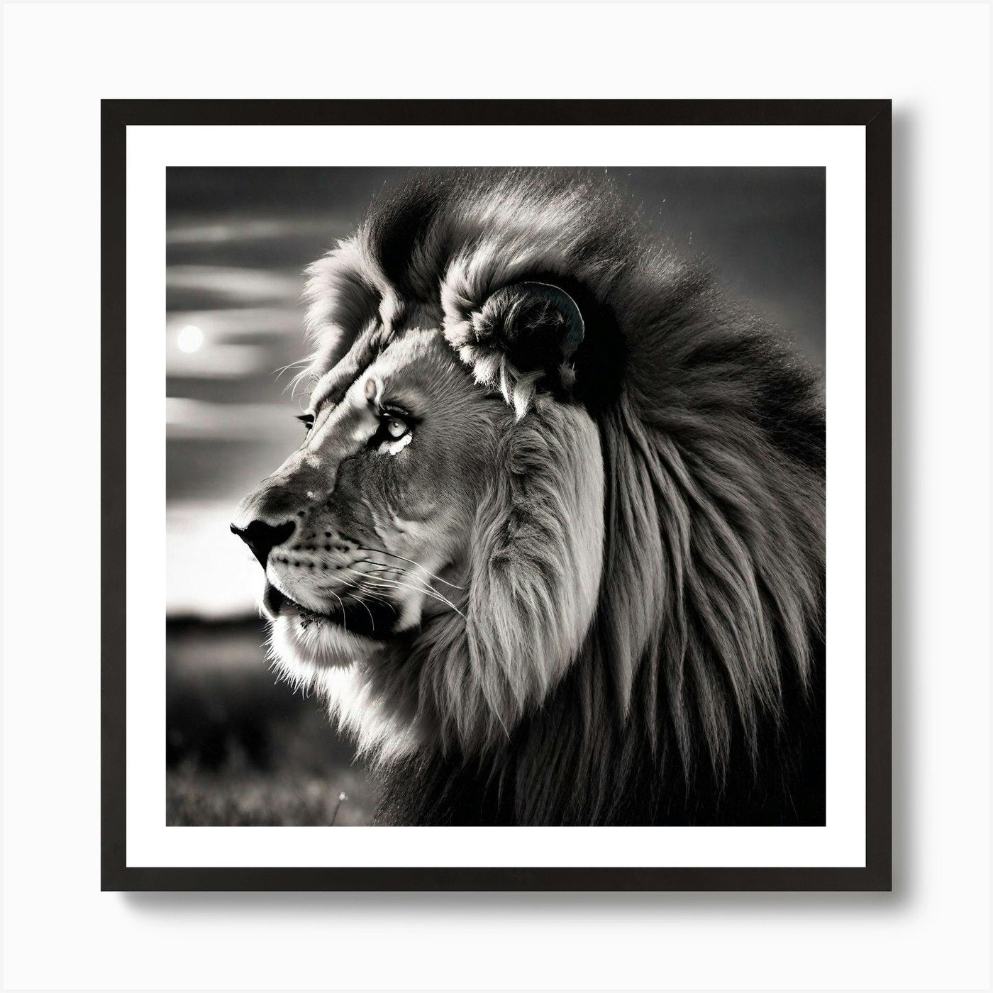 Lion Portrait Art Print Framed Wall Art Poster Canvas Print Picture