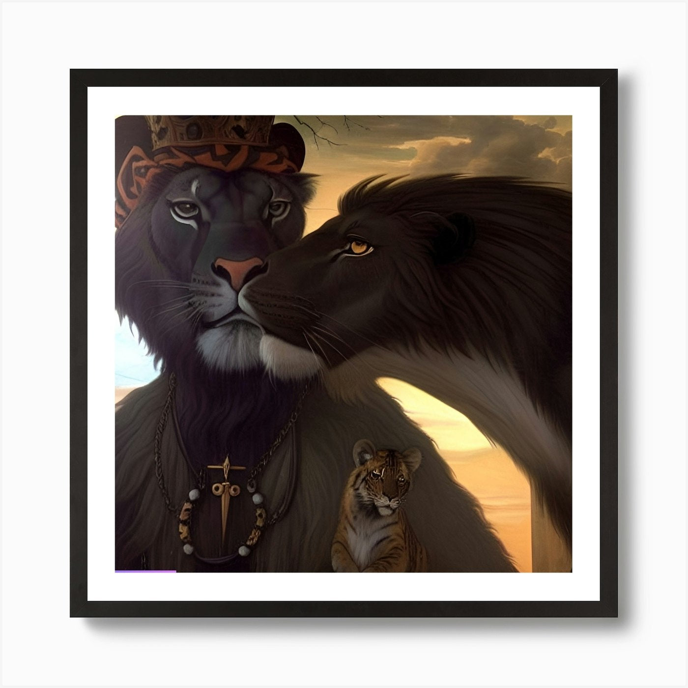 Lions art Art Print Framed Wall Art Poster Canvas Print Picture