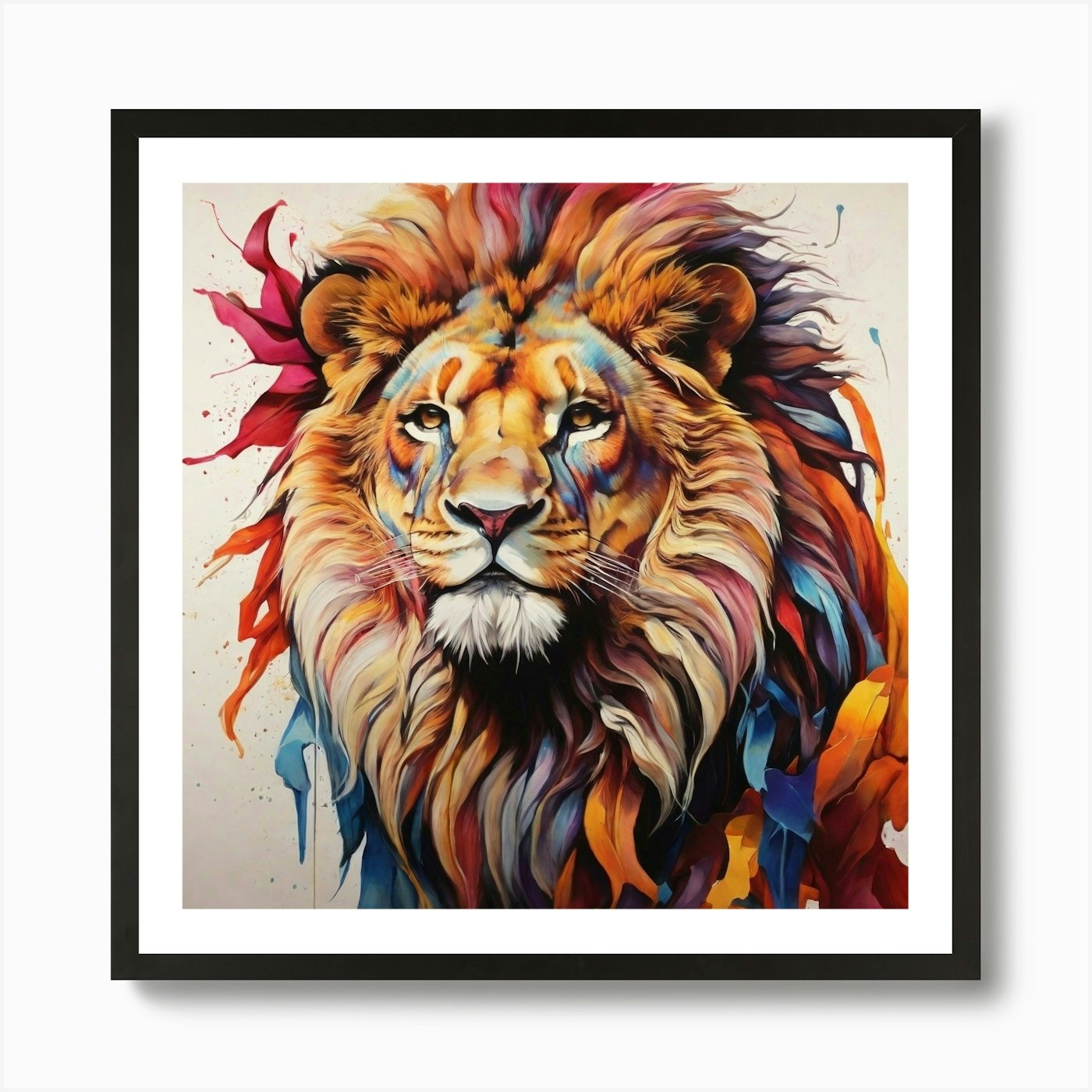 Lion Painting 1 Art Print Framed Wall Art Poster Canvas Print Picture