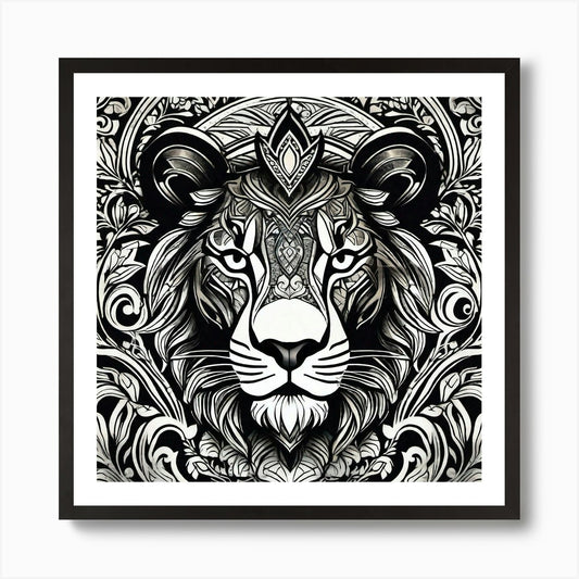 Lion Head 27 Art Print Framed Wall Art Poster Canvas Print Picture