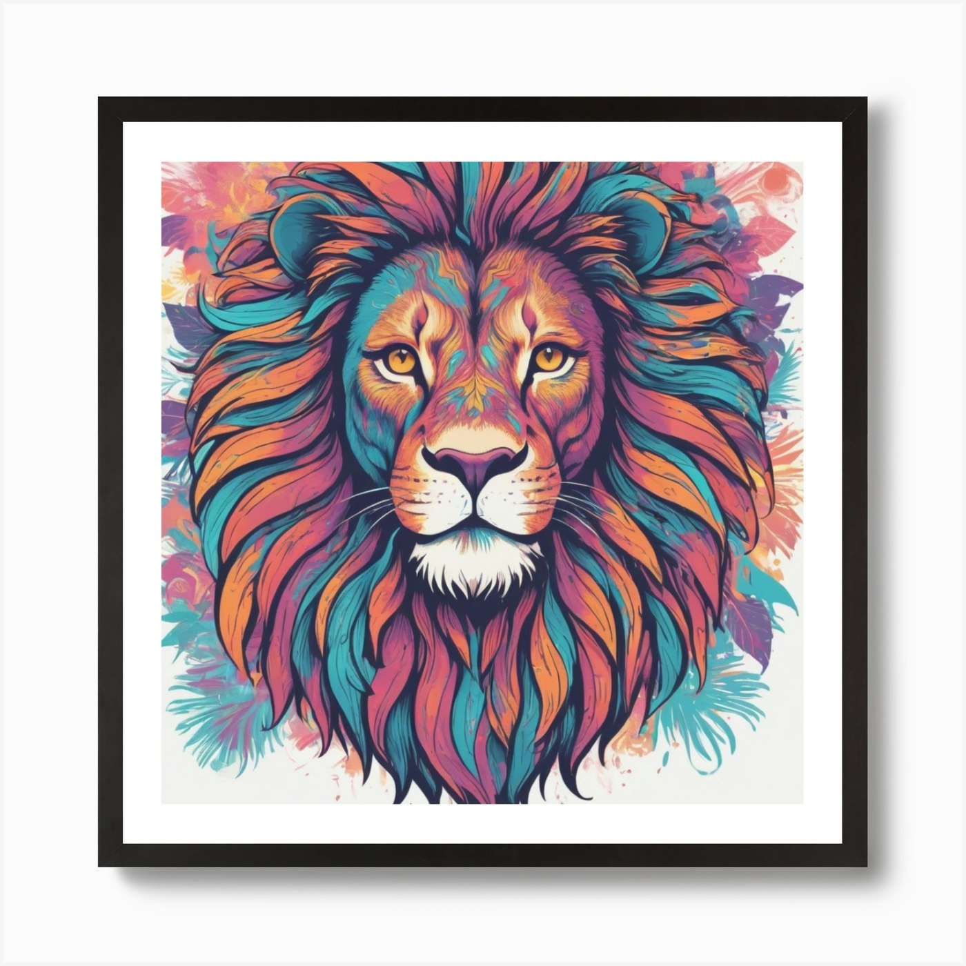Lion Head Art Print Framed Wall Art Poster Canvas Print Picture