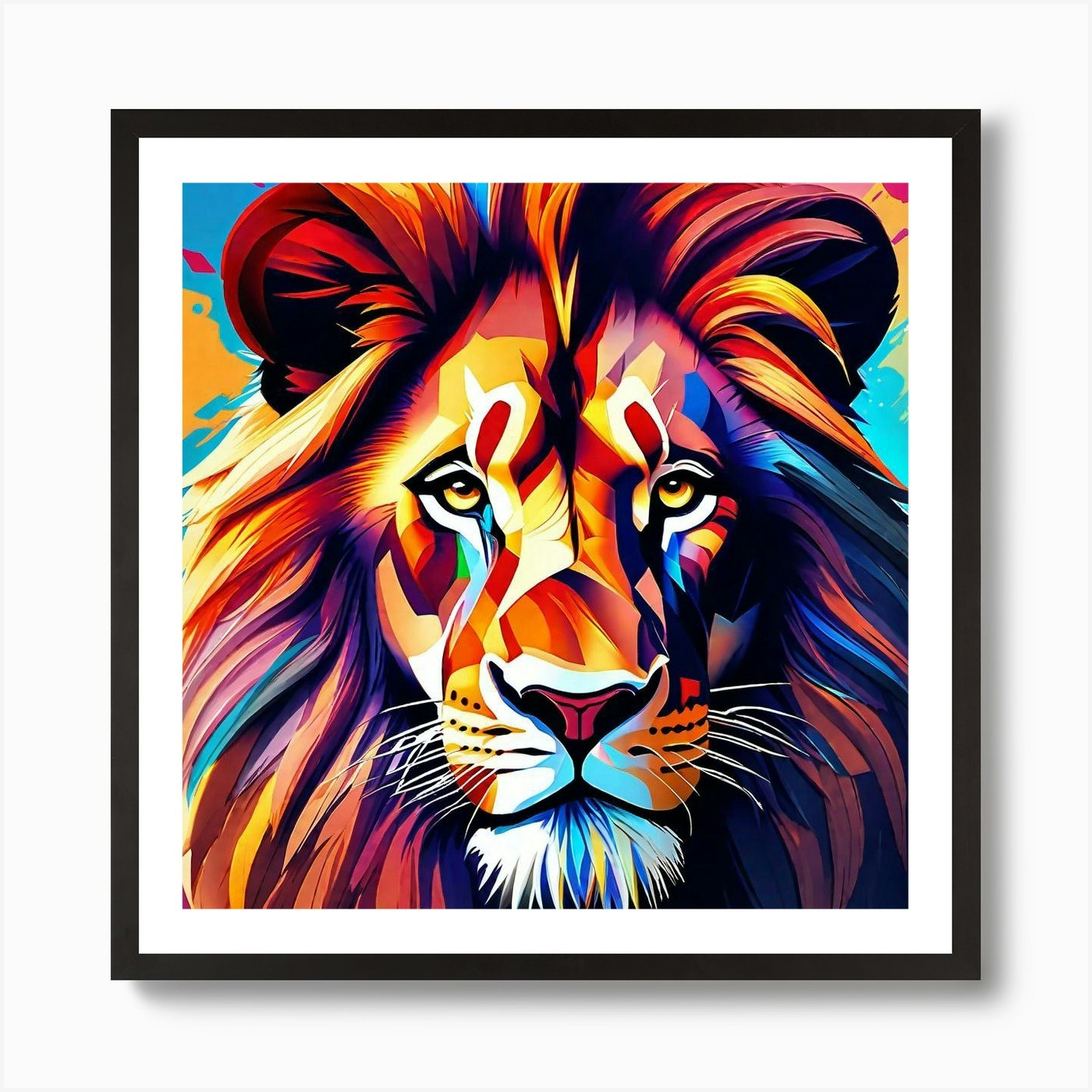 Lion Painting 79 Art Print Framed Wall Art Poster Canvas Print Picture