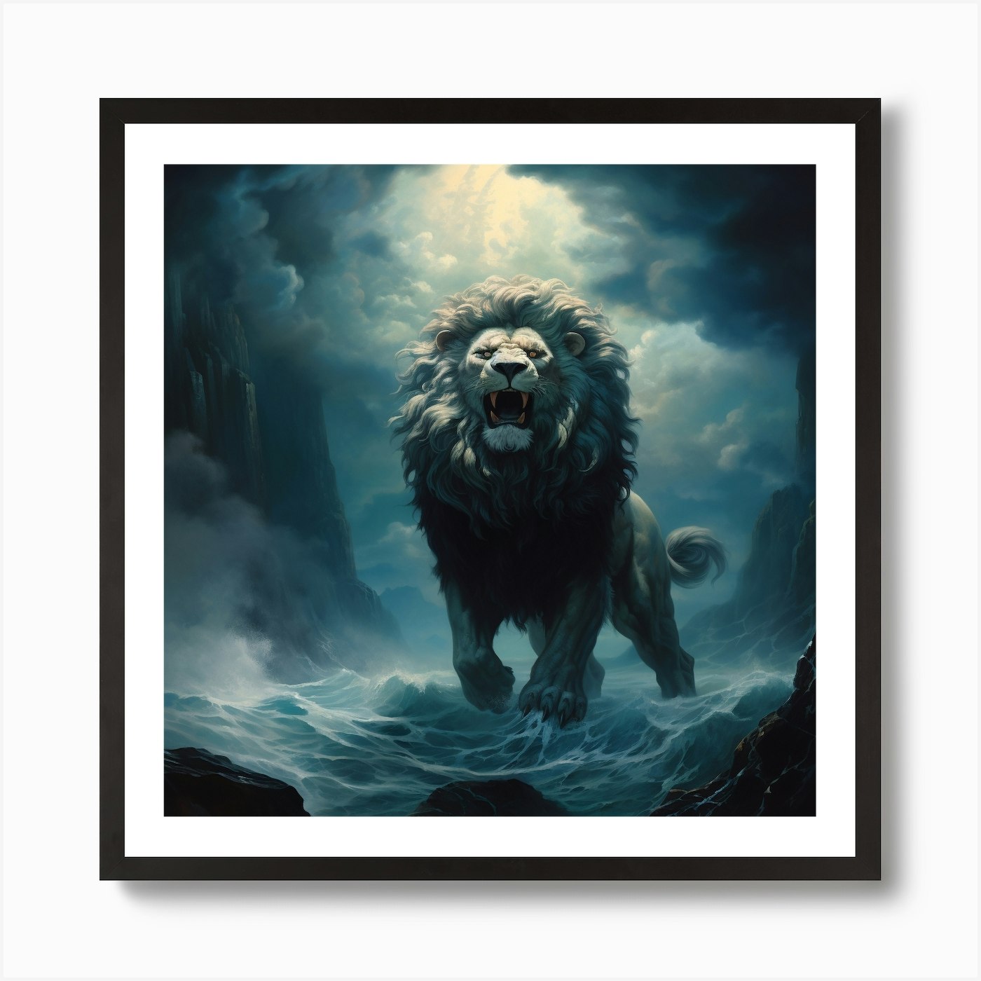 Lion Of The Sea Art Print Framed Wall Art Poster Canvas Print Picture