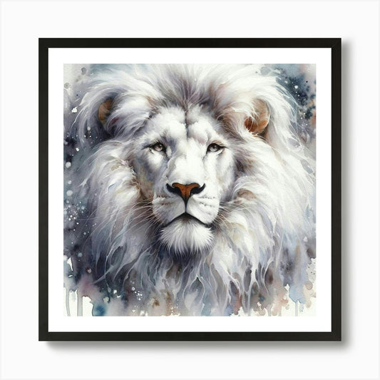 White Lion Art Print Framed Wall Art Poster Canvas Print Picture