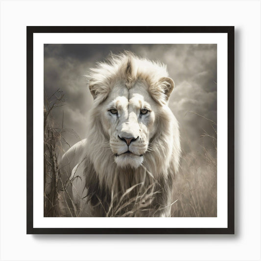 White Lion 3 Art Print Framed Wall Art Poster Canvas Print Picture