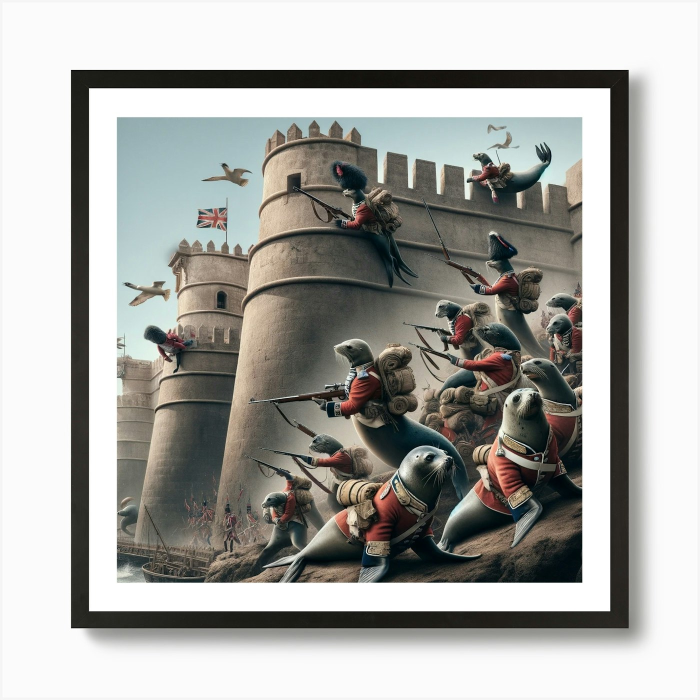 Lions Led By Art Print Framed Wall Art Poster Canvas Print Picture