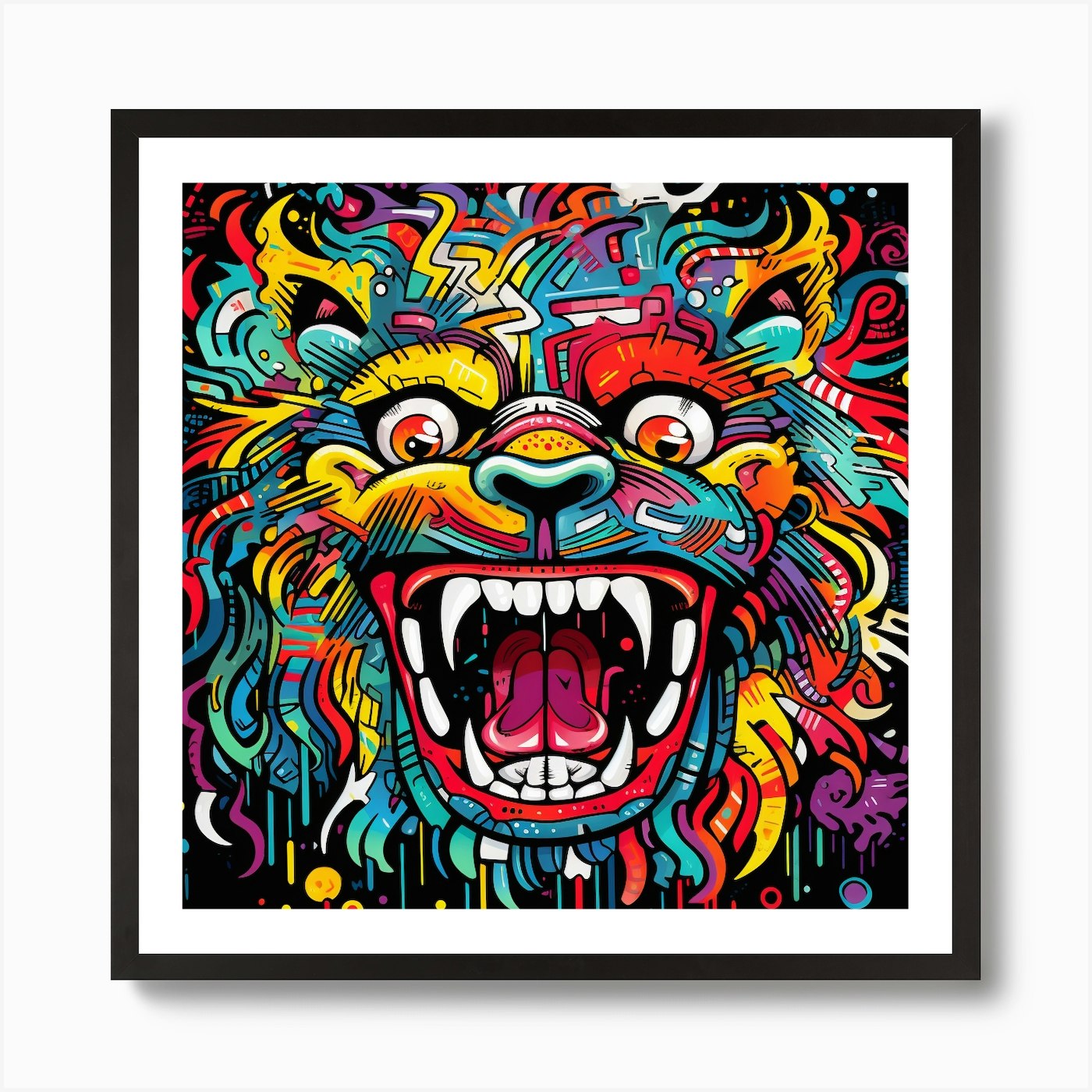 Lion Head Art Print Framed Wall Art Poster Canvas Print Picture