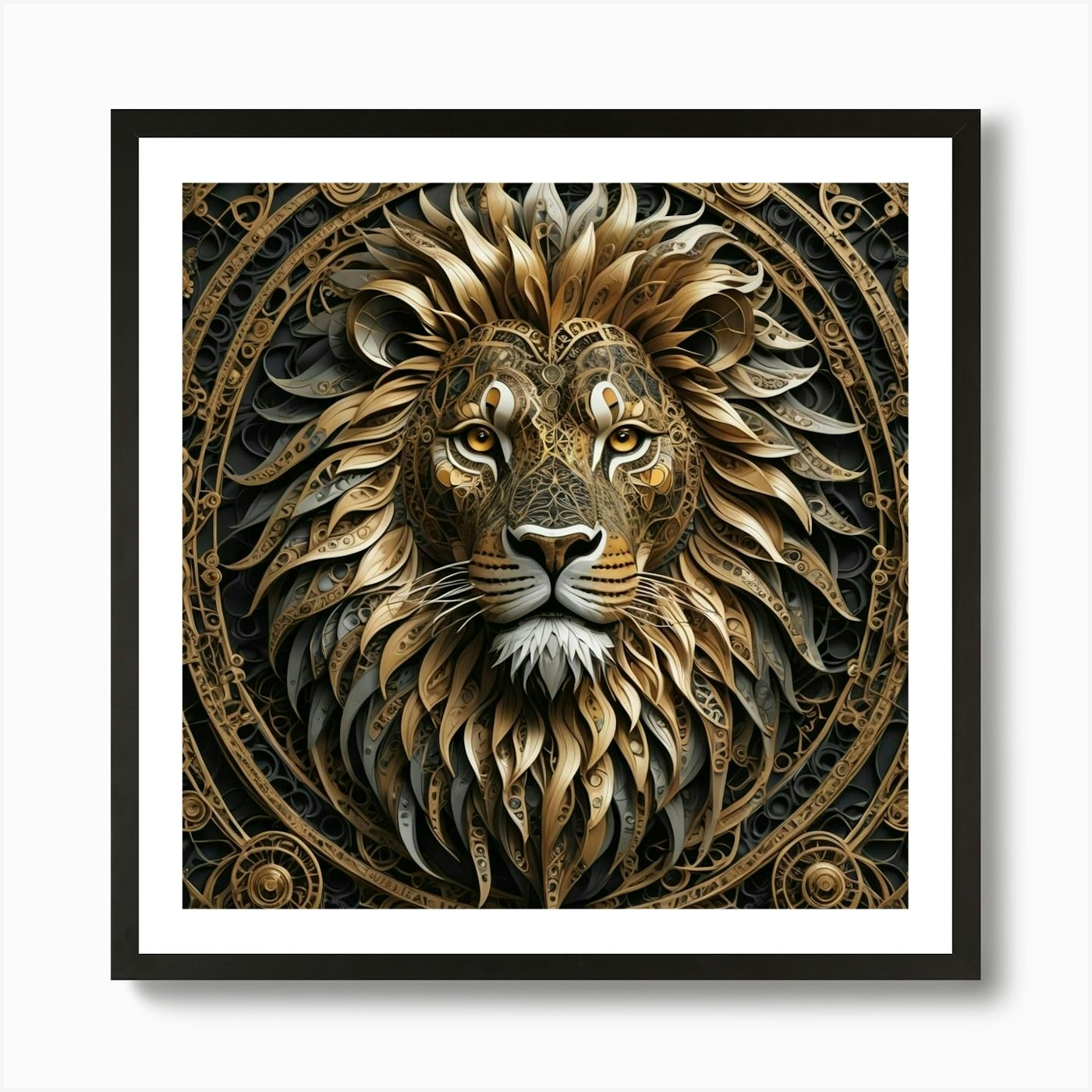 Steampunk Lion Art Print Framed Wall Art Poster Canvas Print Picture