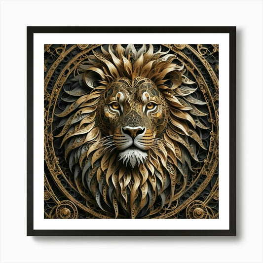 Steampunk Lion Art Print Framed Wall Art Poster Canvas Print Picture
