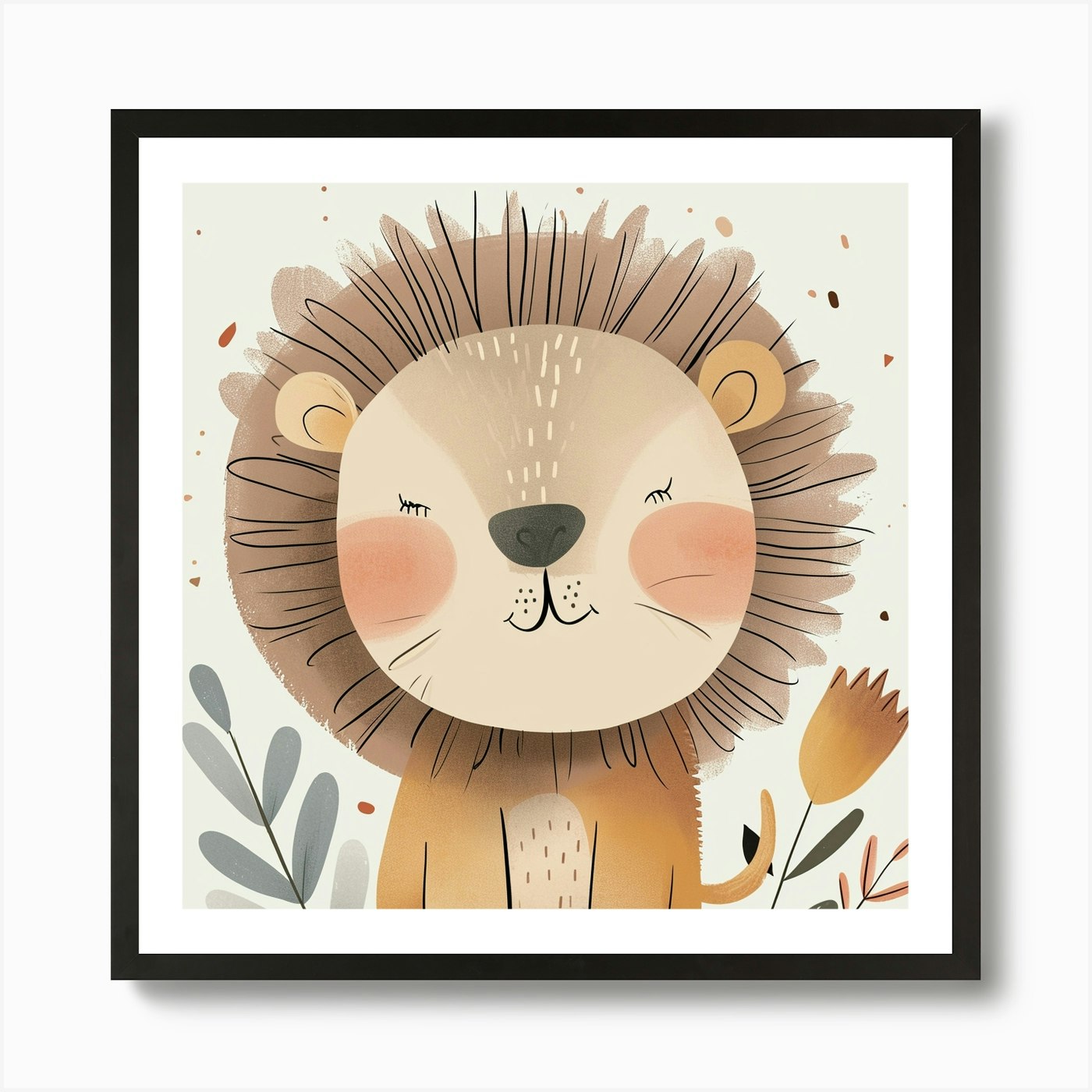 Little Lion Art Print Framed Wall Art Poster Canvas Print Picture