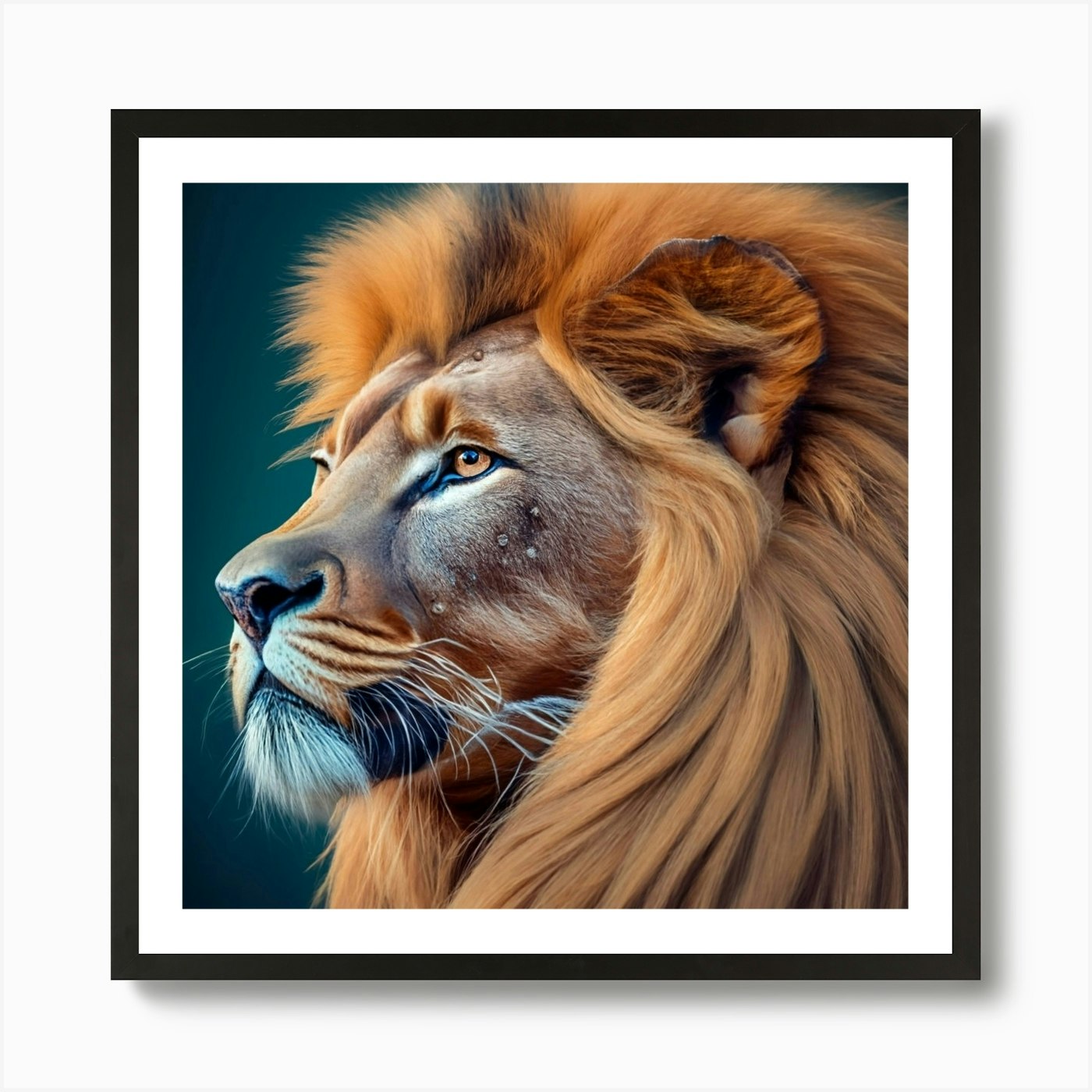 Lion Portrait Art Print Framed Wall Art Poster Canvas Print Picture