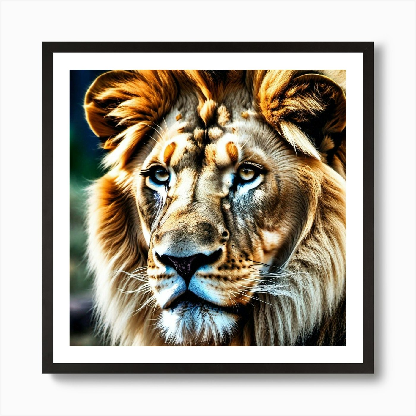 Lion Portrait 29 Art Print Framed Wall Art Poster Canvas Print Picture