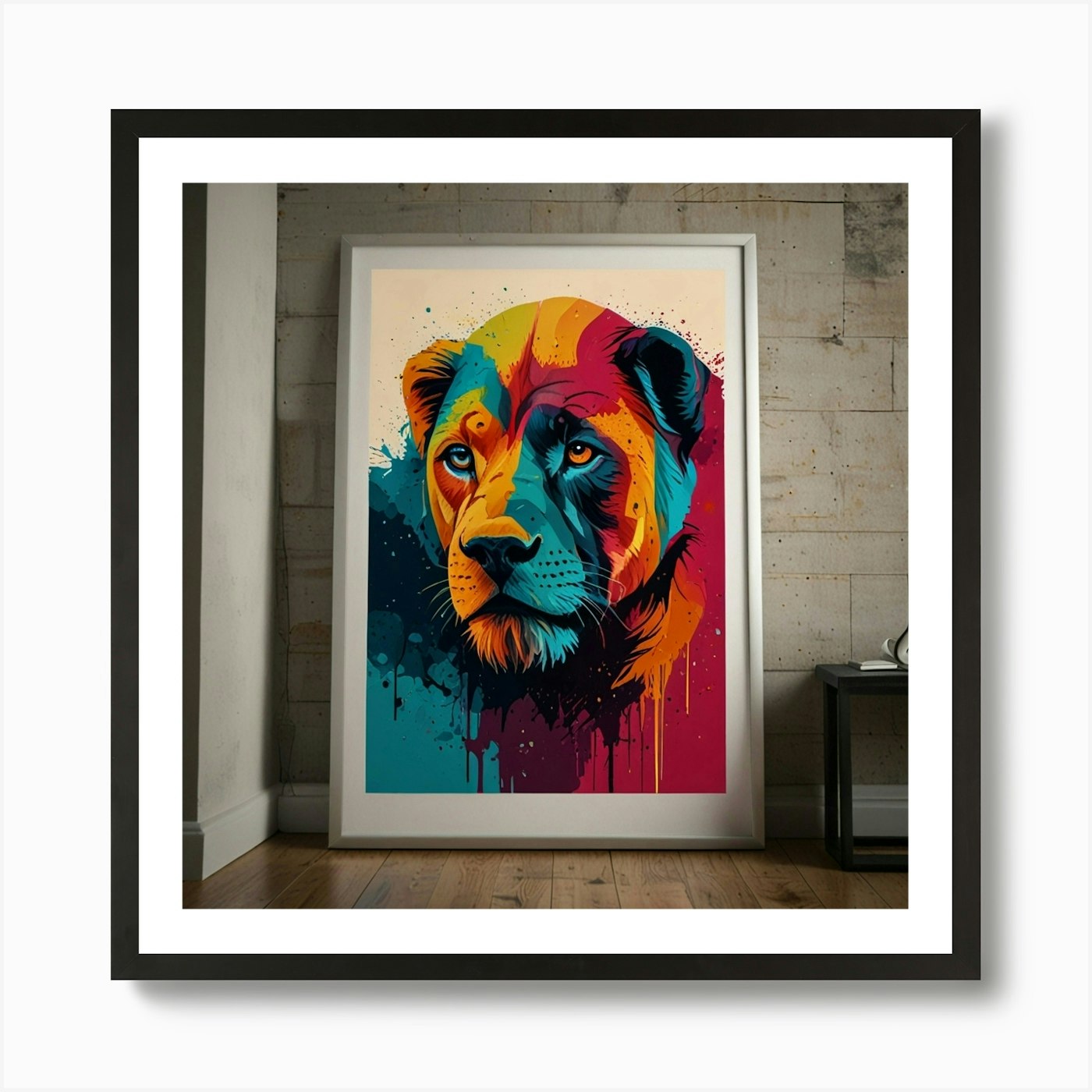 Lion Print 1 Art Print Framed Wall Art Poster Canvas Print Picture