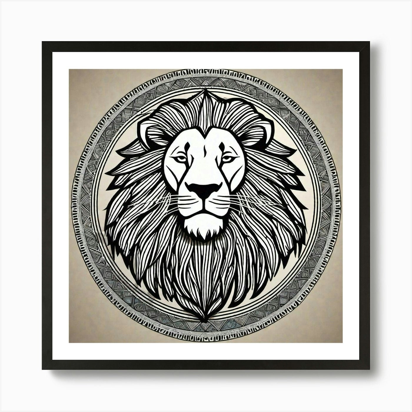 Lion Head 36 Art Print Framed Wall Art Poster Canvas Print Picture