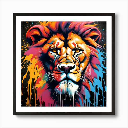 Colorful Lion Art Print Framed Wall Art Poster Canvas Print Picture