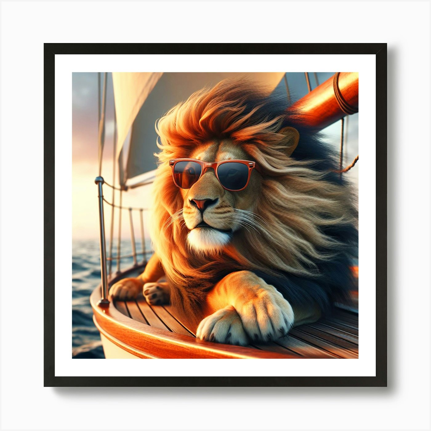 King Lion Art Print Framed Wall Art Poster Canvas Print Picture