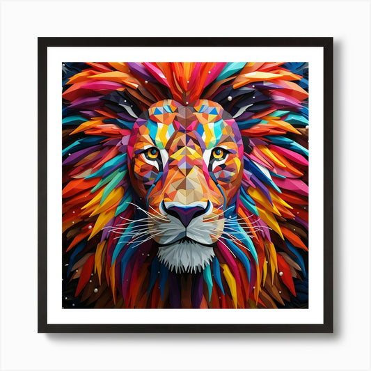 Colorful Lion 9 Art Print Framed Wall Art Poster Canvas Print Picture
