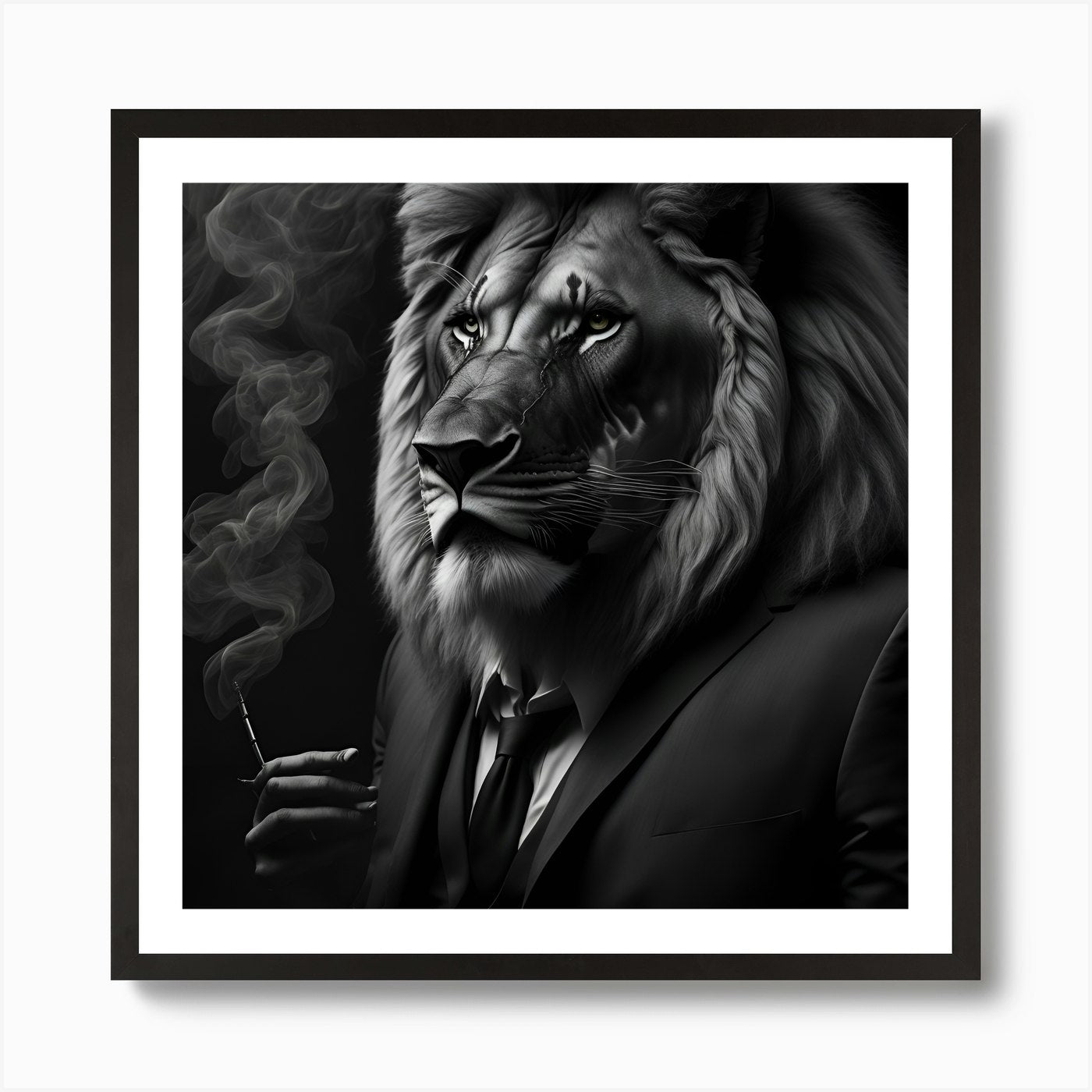 Lion In A Suit Art Print Framed Wall Art Poster Canvas Print Picture