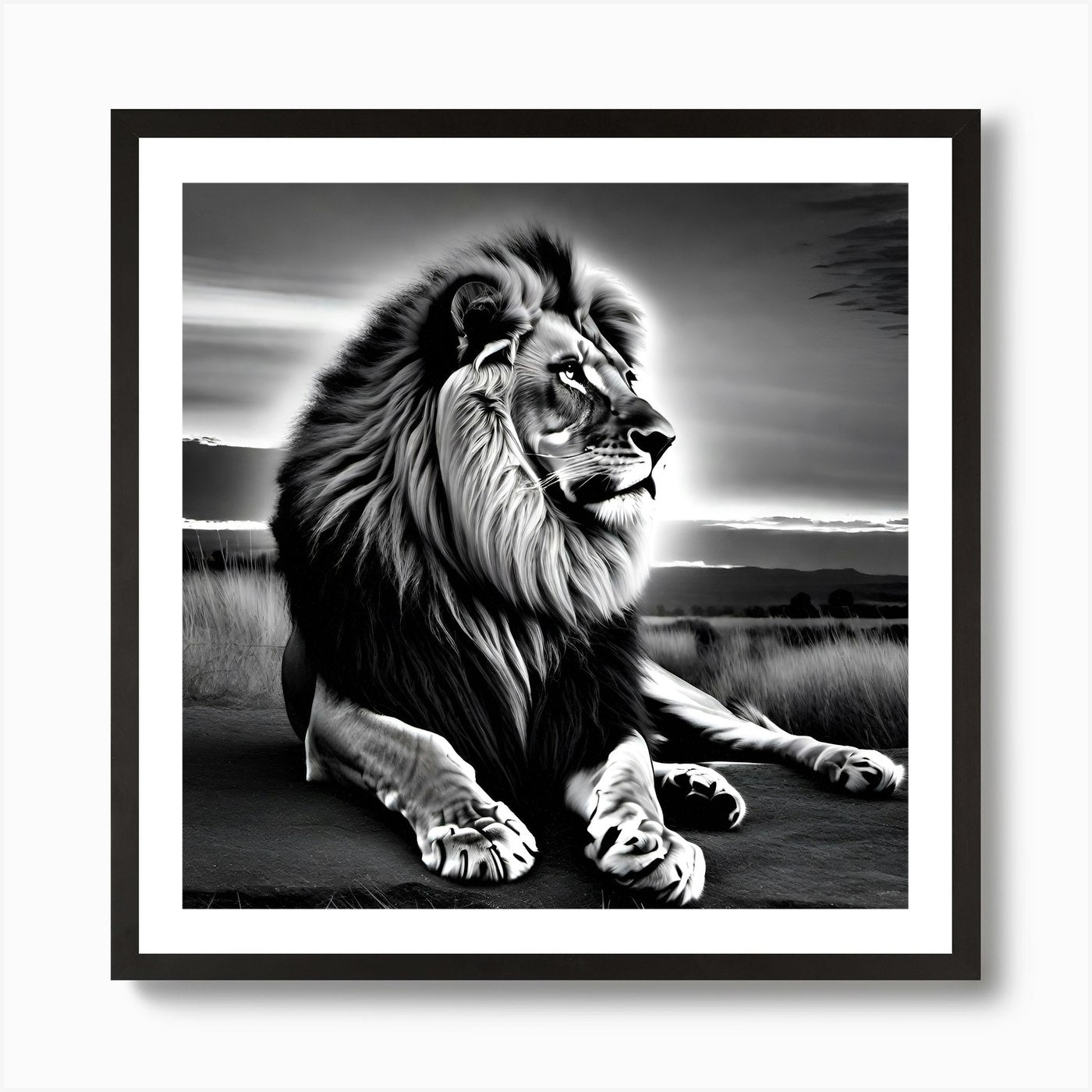 Lionnnn Art Print Framed Wall Art Poster Canvas Print Picture