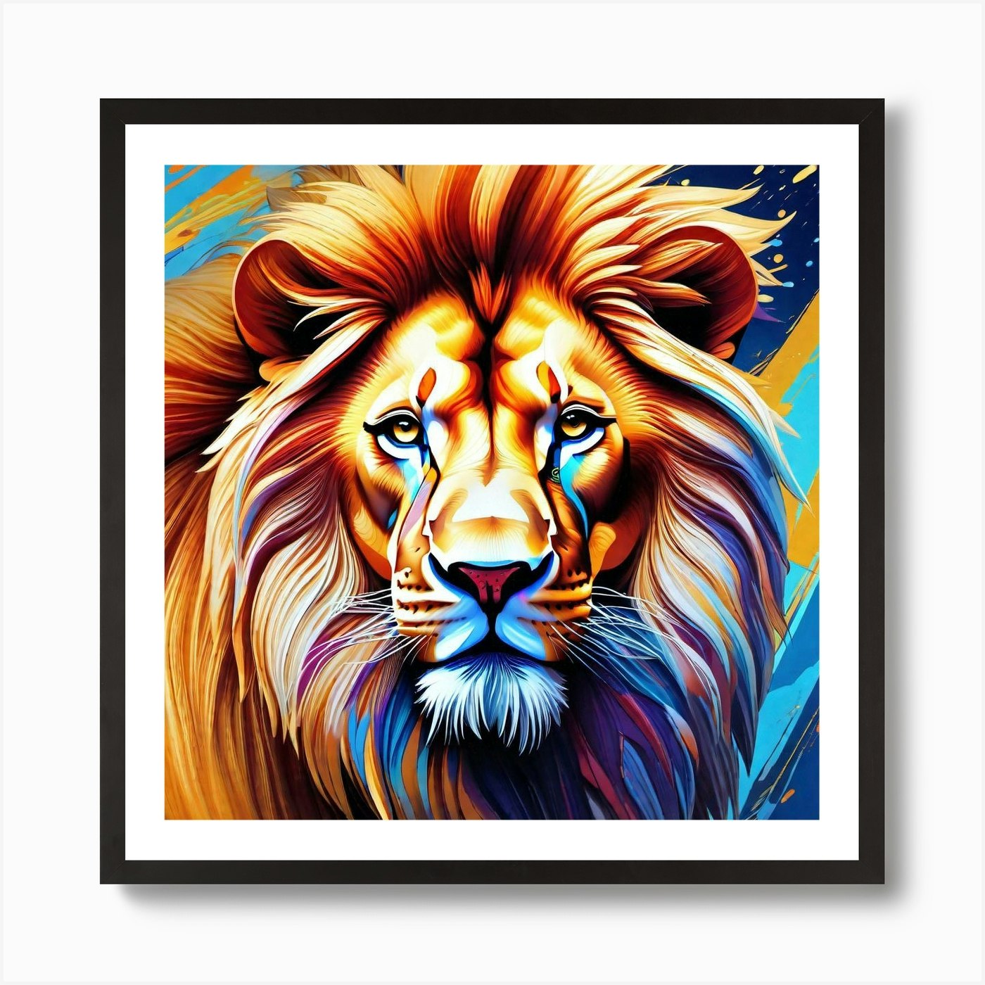 Lion Painting 95 Art Print Framed Wall Art Poster Canvas Print Picture