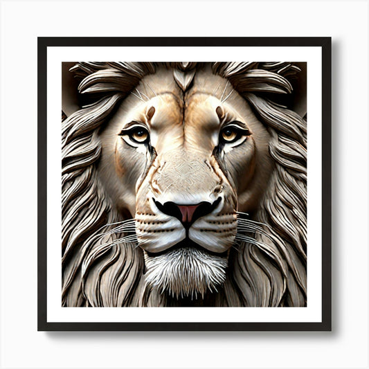 Lion Head Art Print Framed Wall Art Poster Canvas Print Picture