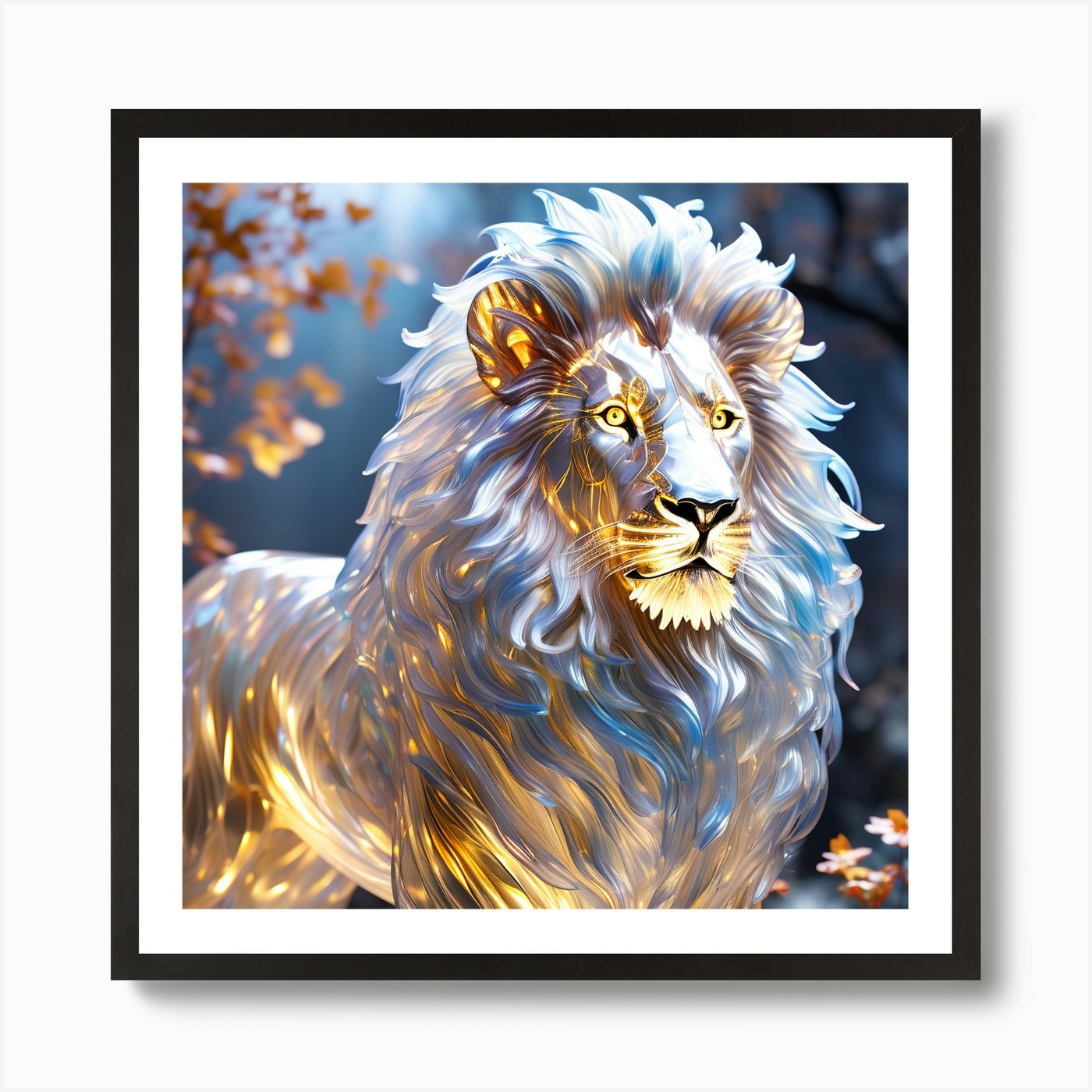 Lion of glass Art Print Framed Wall Art Poster Canvas Print Picture