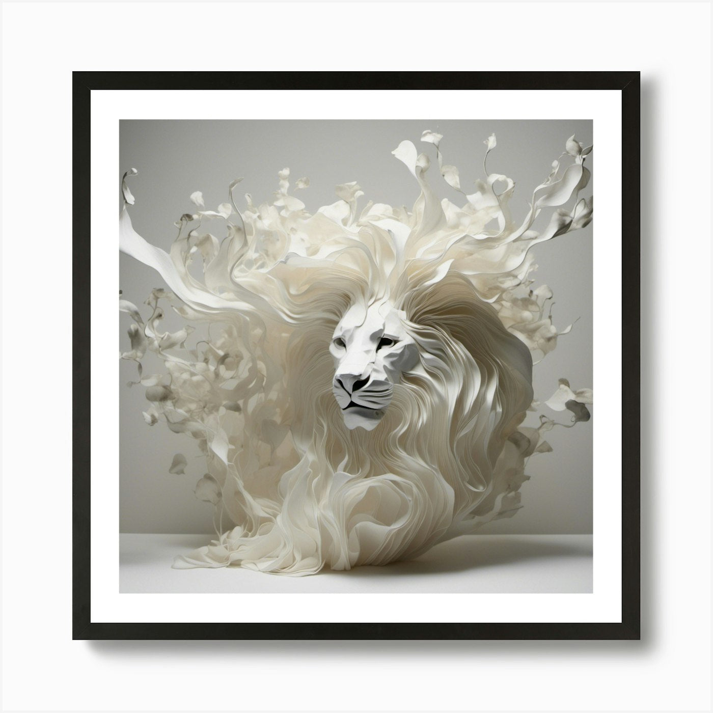 Lion Sculpture Art Print Framed Wall Art Poster Canvas Print Picture