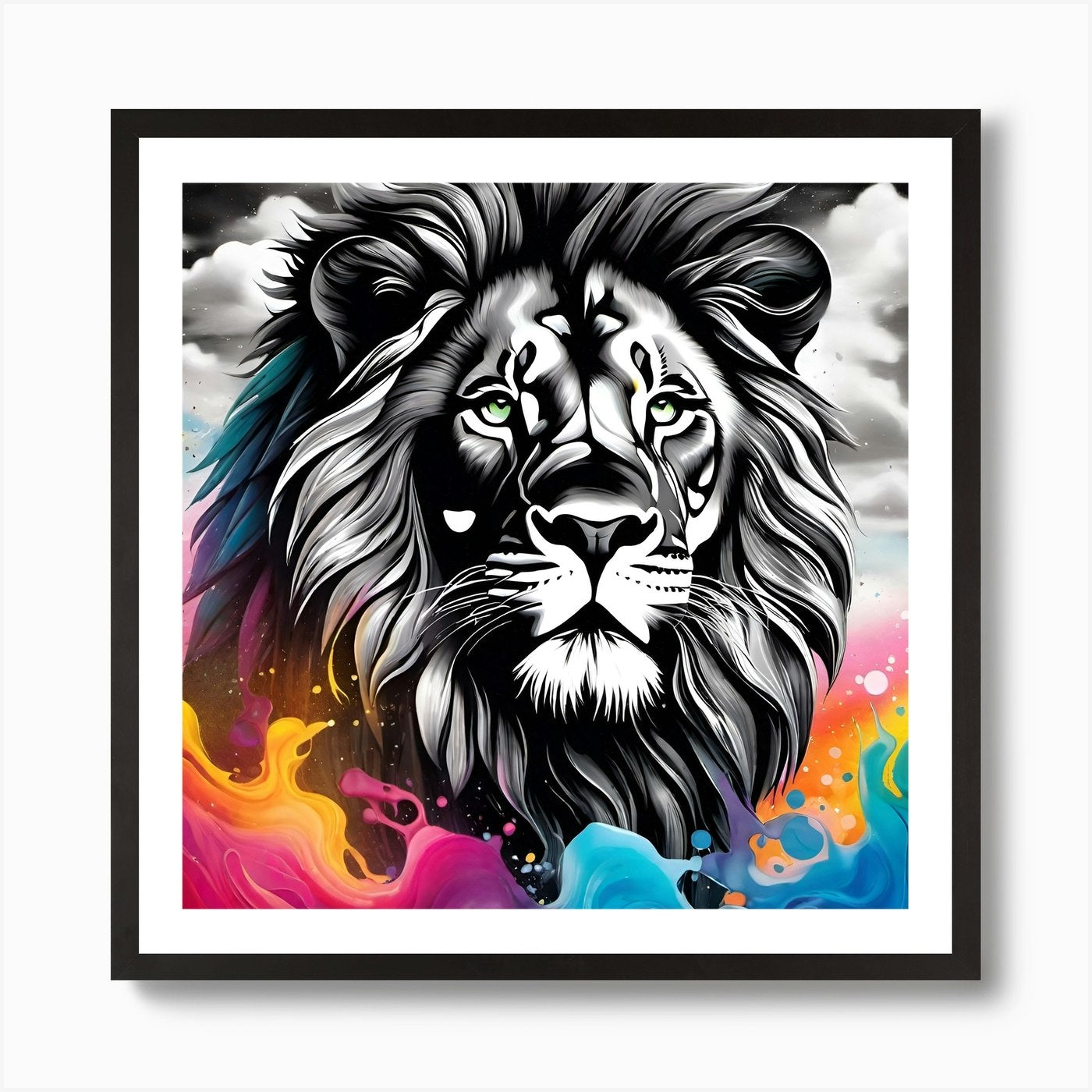 Lion Painting 9 Art Print Framed Wall Art Poster Canvas Print Picture