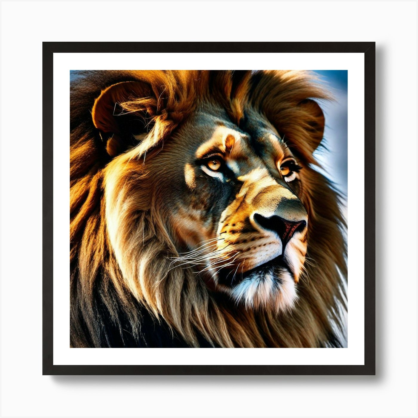 Lion Portrait 11 Art Print Framed Wall Art Poster Canvas Print Picture