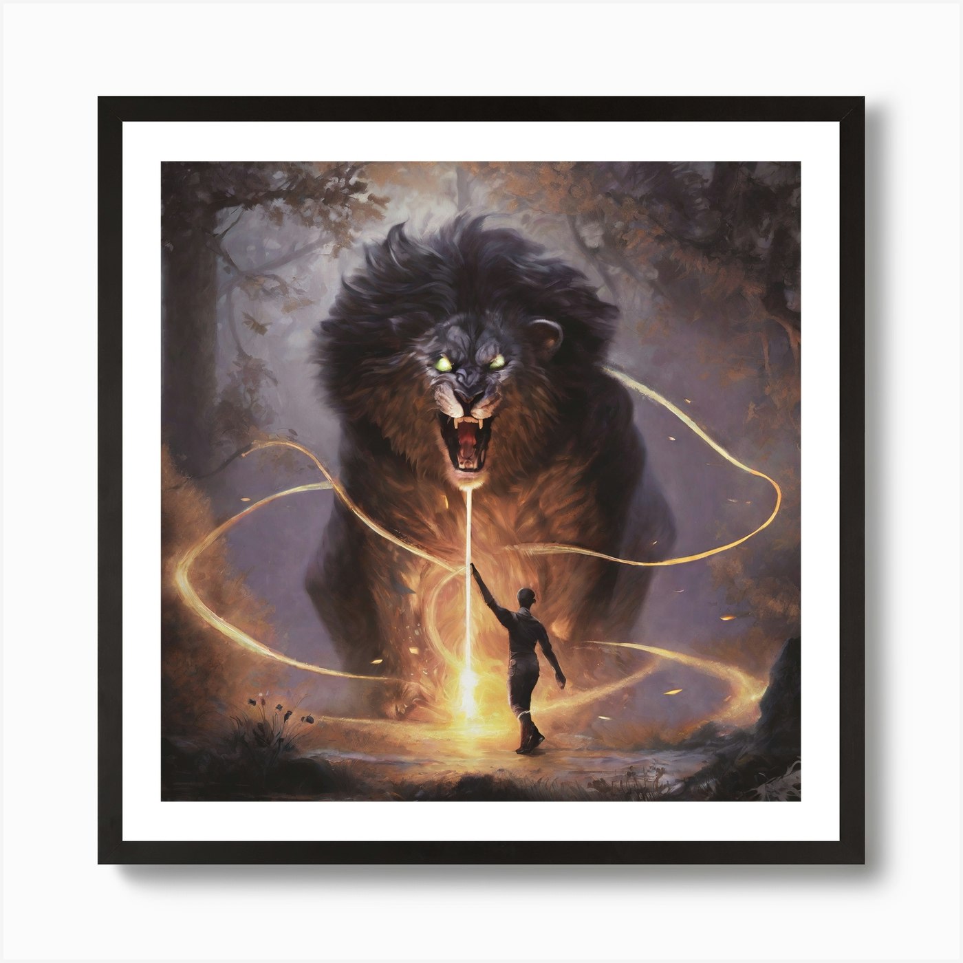 Lion Of The Forest Art Print Framed Wall Art Poster Canvas Print Picture