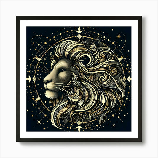 Zodiac Lion Art Print Framed Wall Art Poster Canvas Print Picture