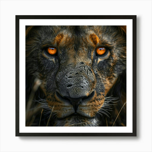 Portrait Of A Lion Art Print Framed Wall Art Poster Canvas Print Picture