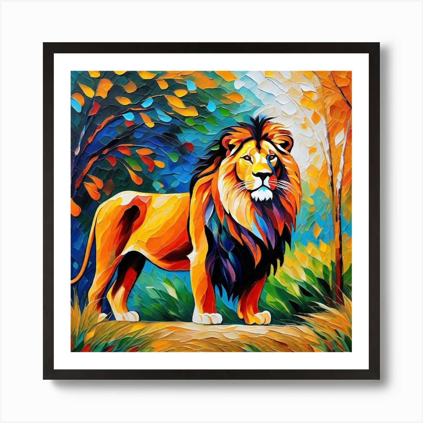 Lion Painting Art Print Framed Wall Art Poster Canvas Print Picture