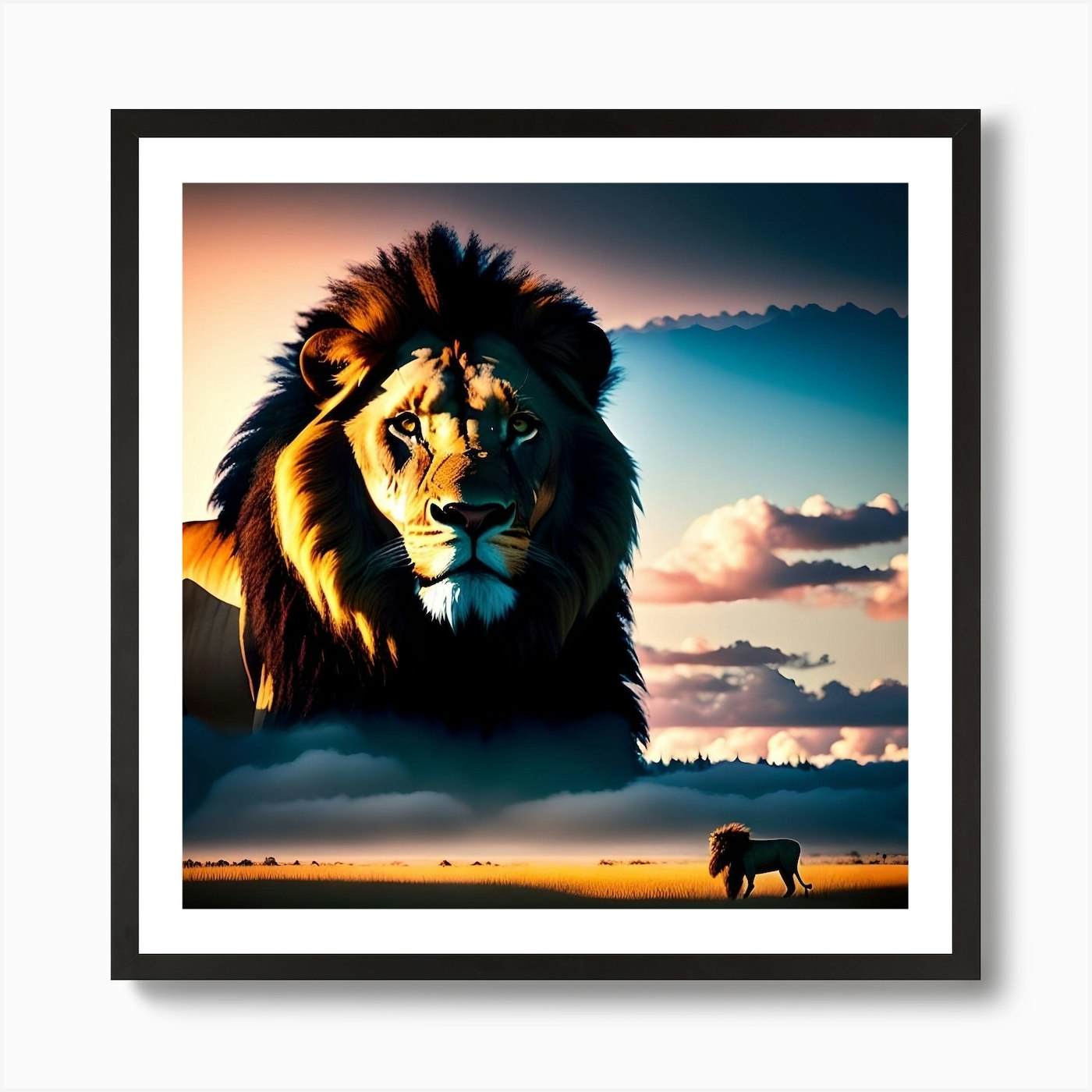 Lion King Art Print Framed Wall Art Poster Canvas Print Picture