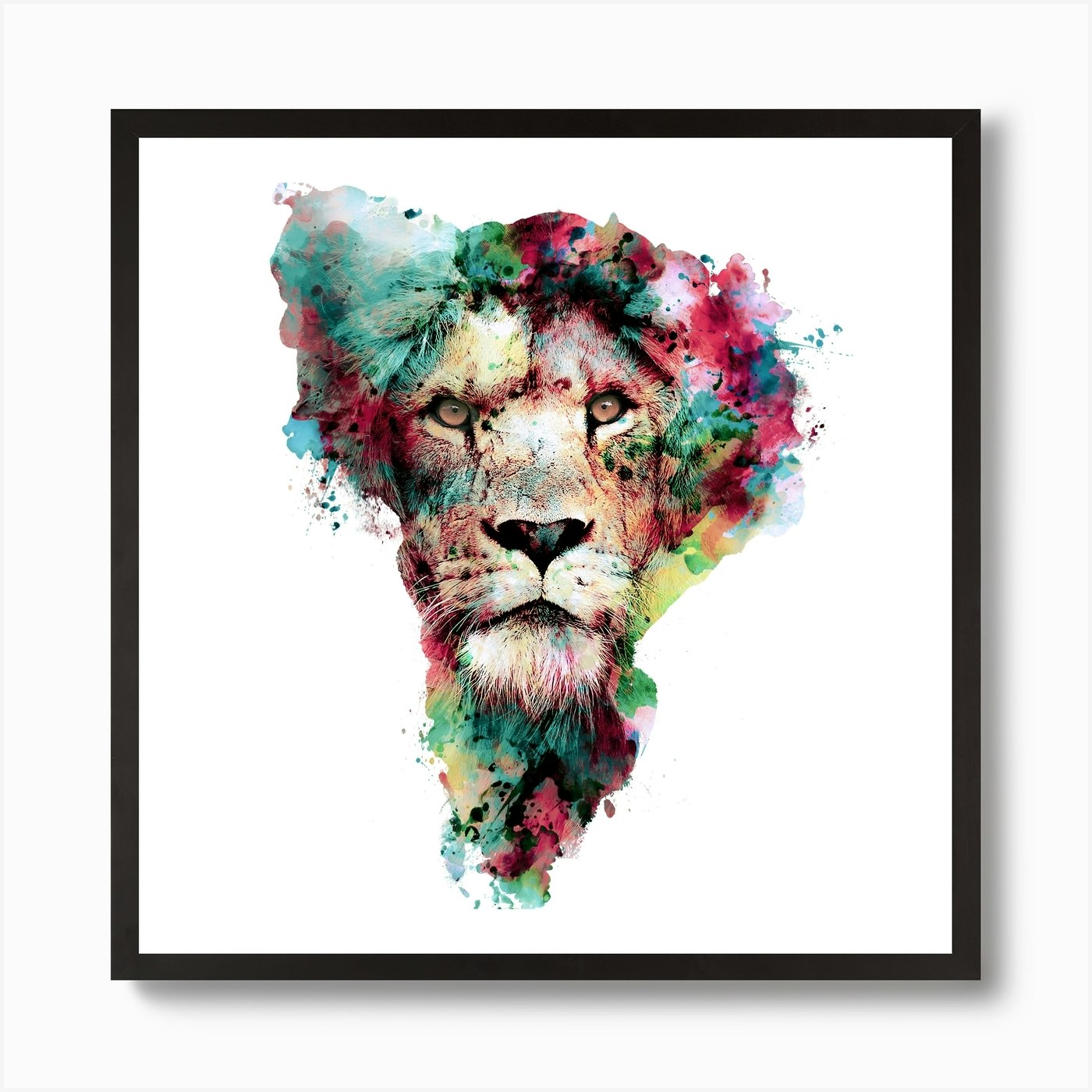 Lion 2 Square Art Print Framed Wall Art Poster Canvas Print Picture