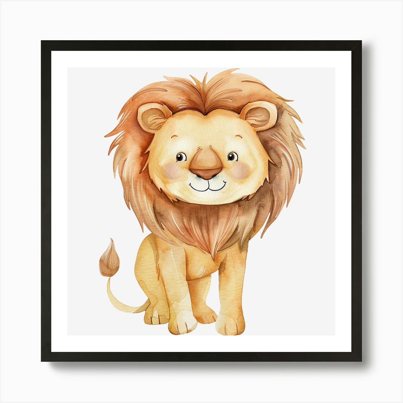 Watercolor Lion 1 Art Print Framed Wall Art Poster Canvas Print Picture