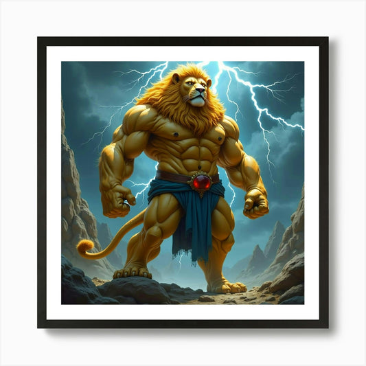 Lion Of The Gods Art Print Framed Wall Art Poster Canvas Print Picture