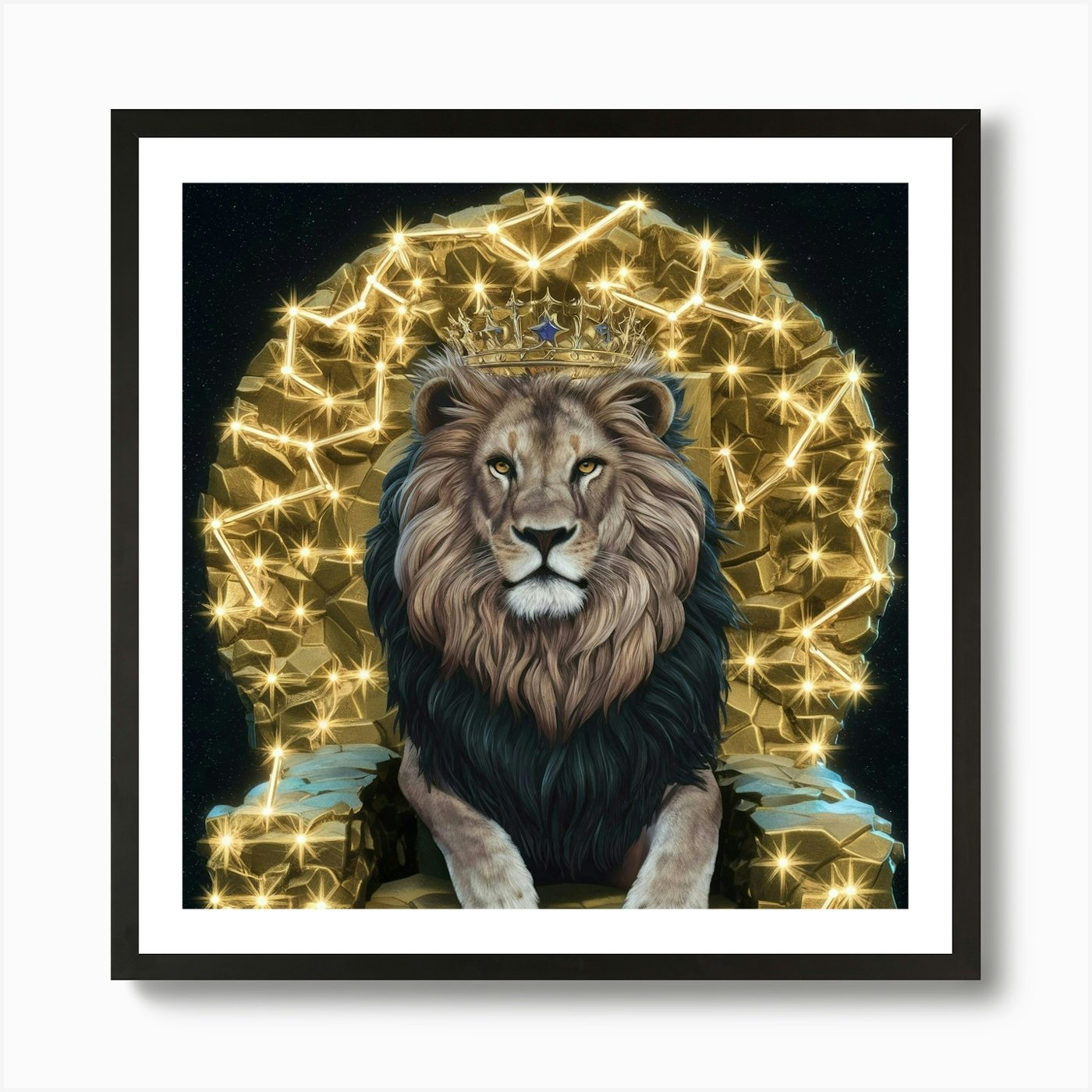 King Lion 3 Art Print Framed Wall Art Poster Canvas Print Picture