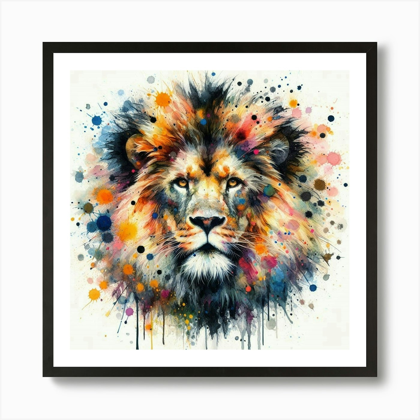Lion Head Painting Art Print Framed Wall Art Poster Canvas Print Picture