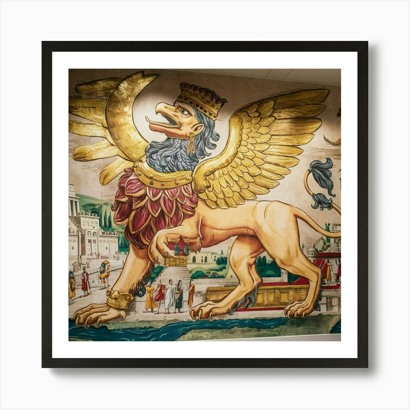 Lion Of Rome Art Print Framed Wall Art Poster Canvas Print Picture