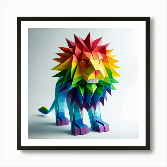 Rainbow Lion Art Print Framed Wall Art Poster Canvas Print Picture