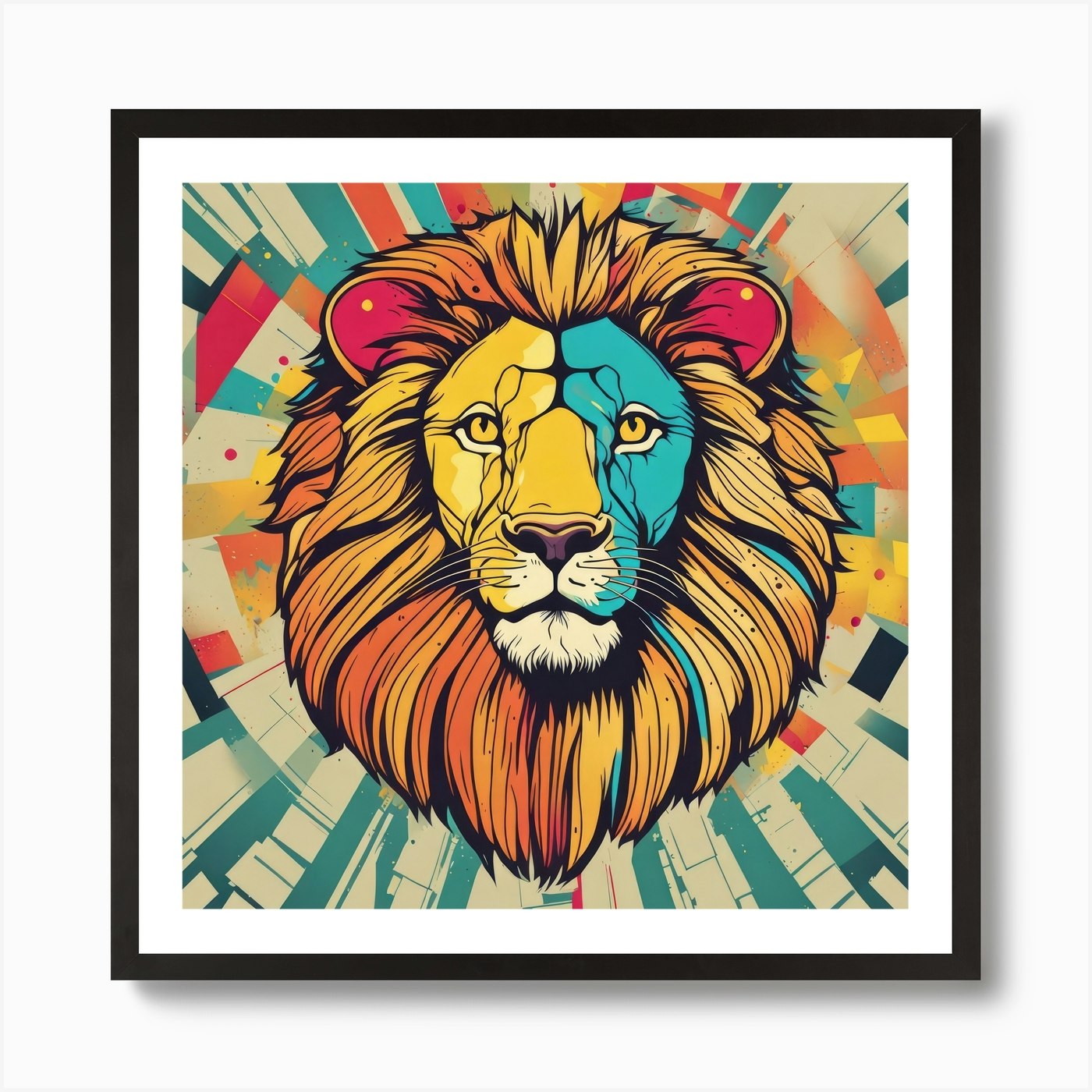 Lion Head Art Print Framed Wall Art Poster Canvas Print Picture